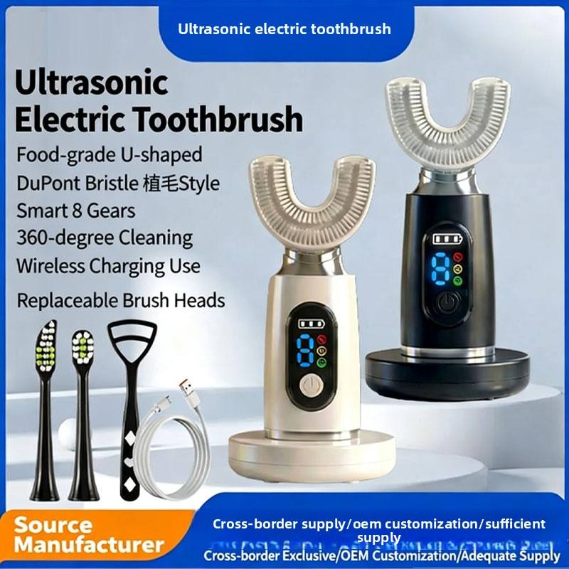 Smart U-Shaped Electric Toothbrush – 360° Automatic Sonic Cleaning